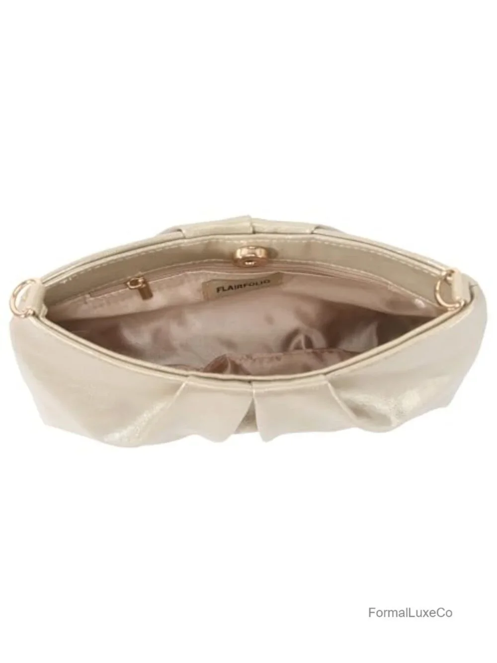 Elegant Evening Clutch with Detachable Chain Straps Faux Leather
